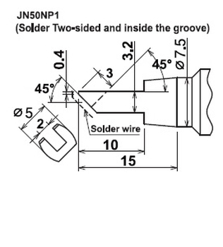 ปลายหัวแร้งซามูไร Cera cote solder tip samurai jn50np1 solder two sided and inside the groove